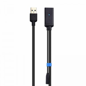 USB 3.0 удължителен кабел от мъжки до женски сигнален усилвател повторителен кабел с 5V / 2A захранващ адаптер